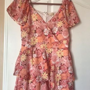 Pink and Orange Altar’d State romper size L